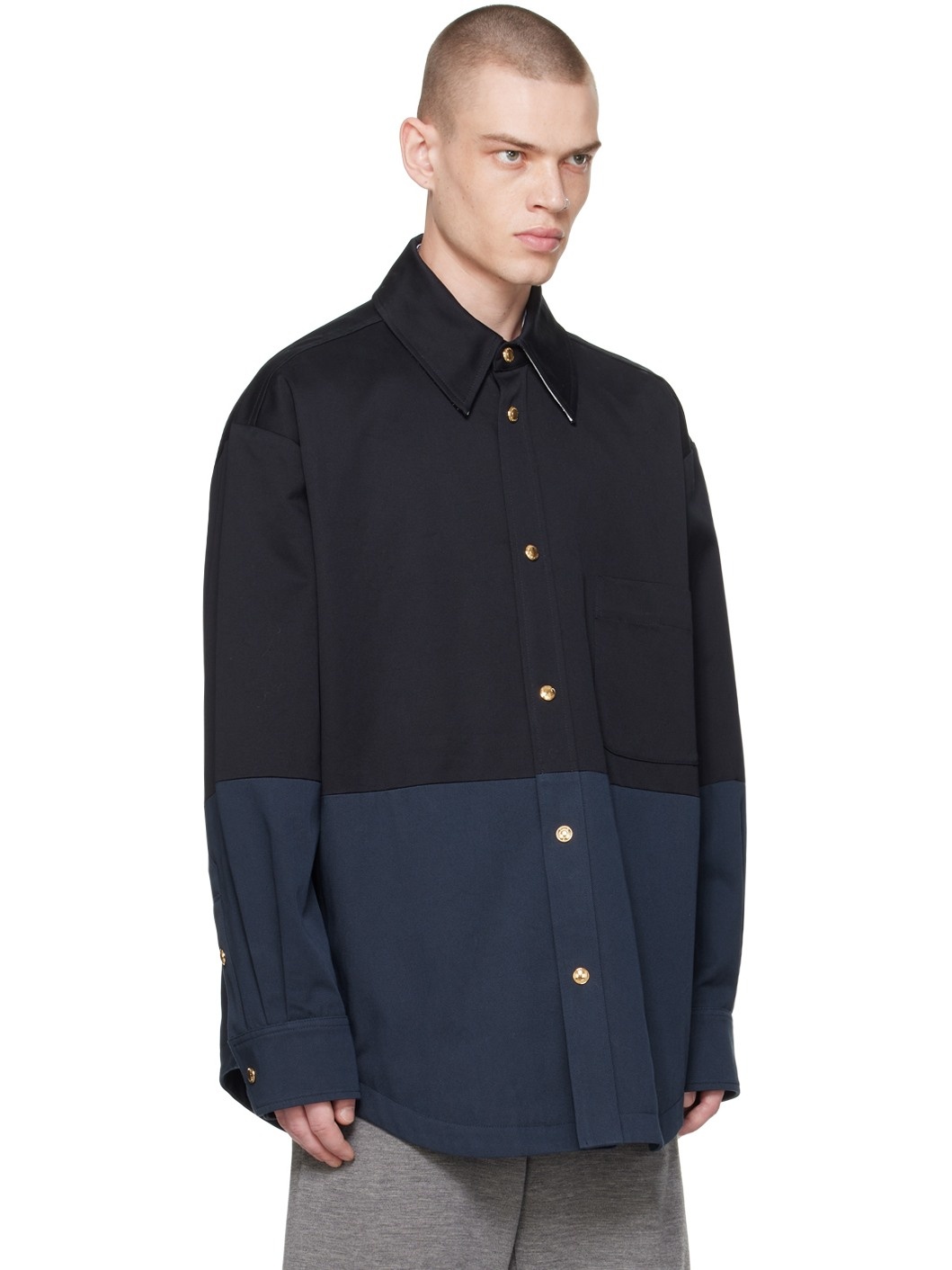 Navy Paneled Jacket - 2