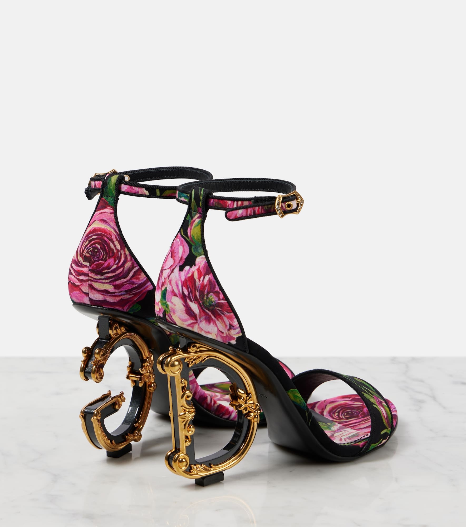 DG floral printed leather sandals - 2