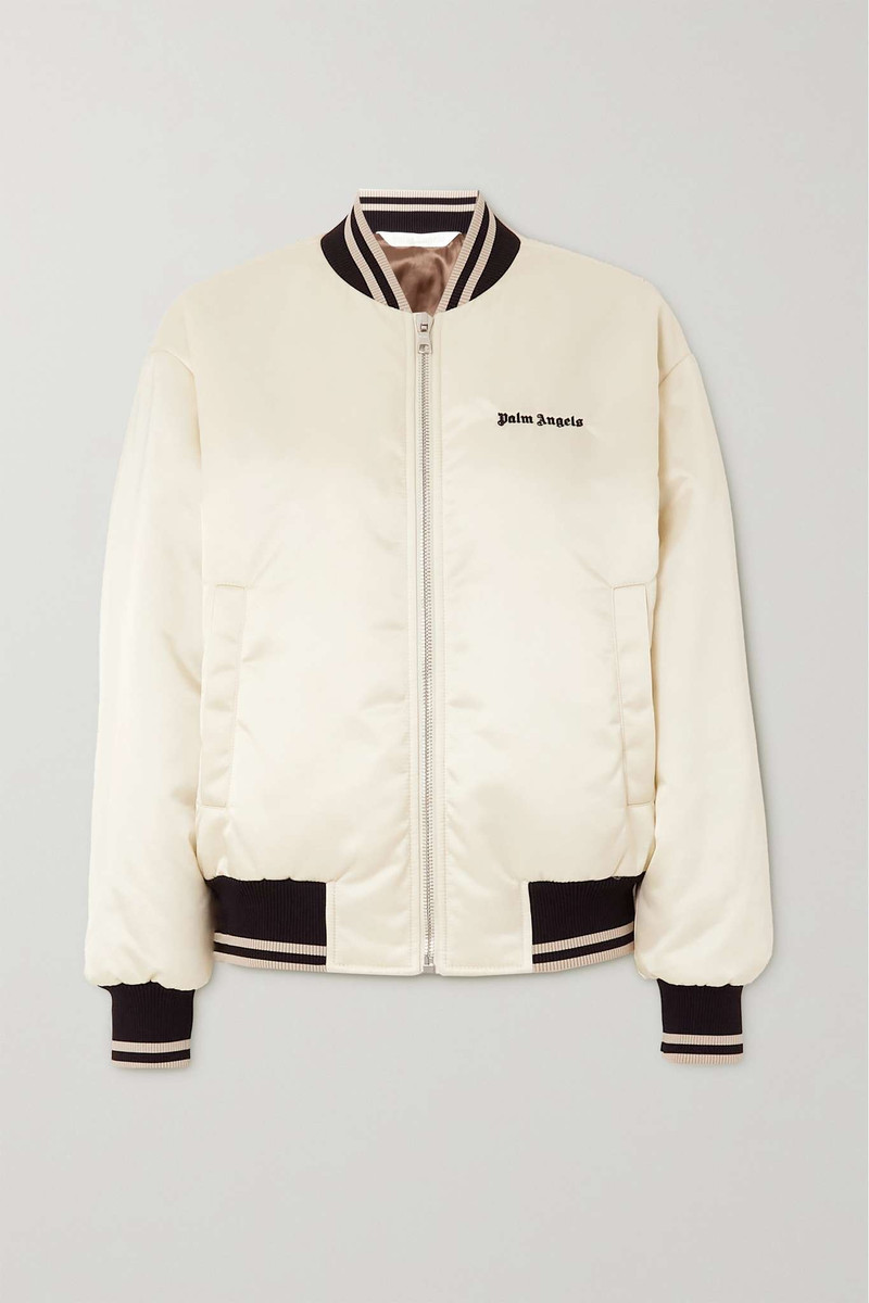 Embroidered shell bomber jacket - 1