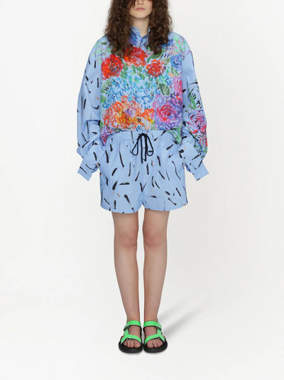 Christopher Kane painterly-print drawstring shorts outlook