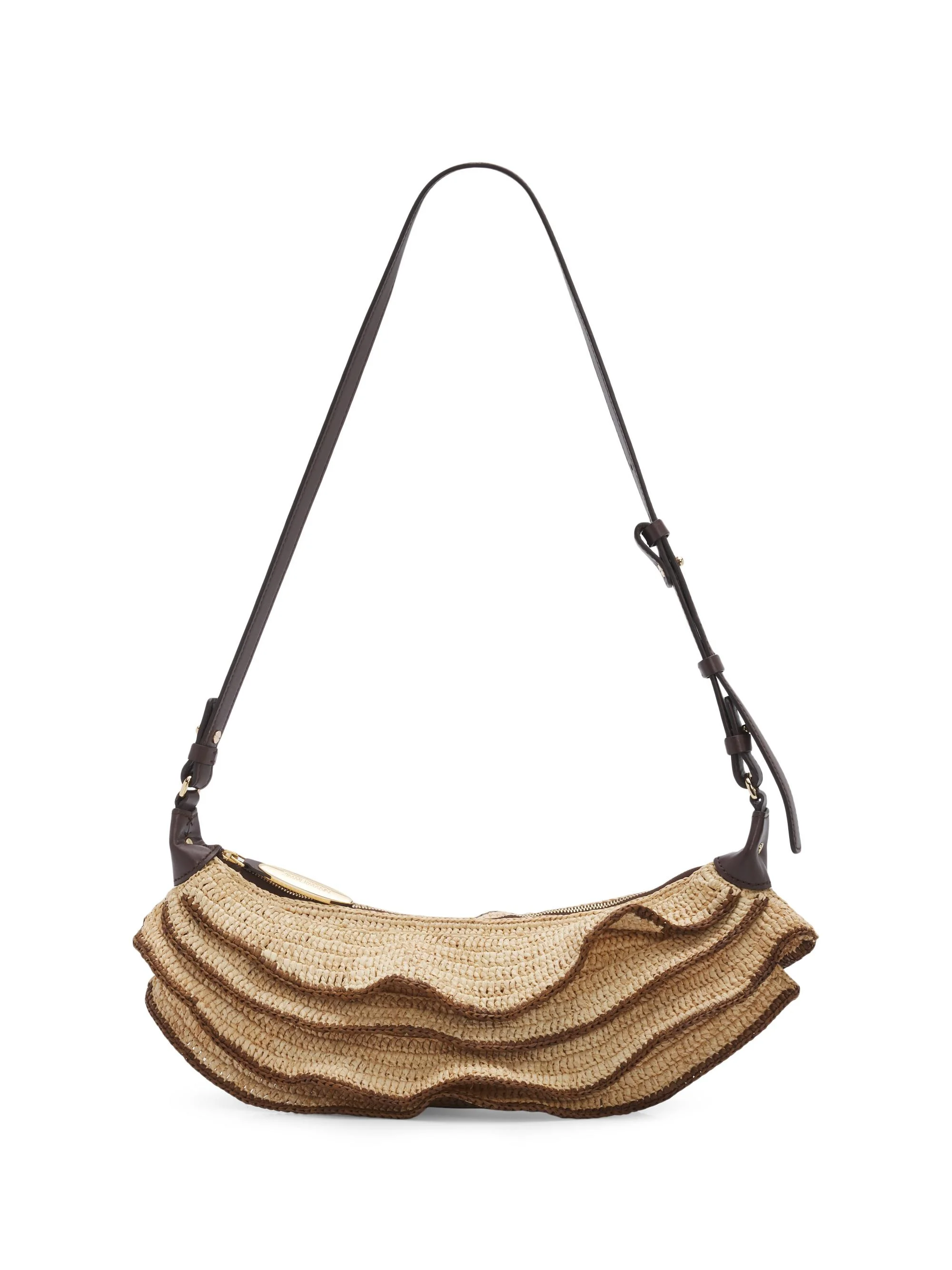 Women's Goldentime Ruffle Shoulder Bag - Natural - 1