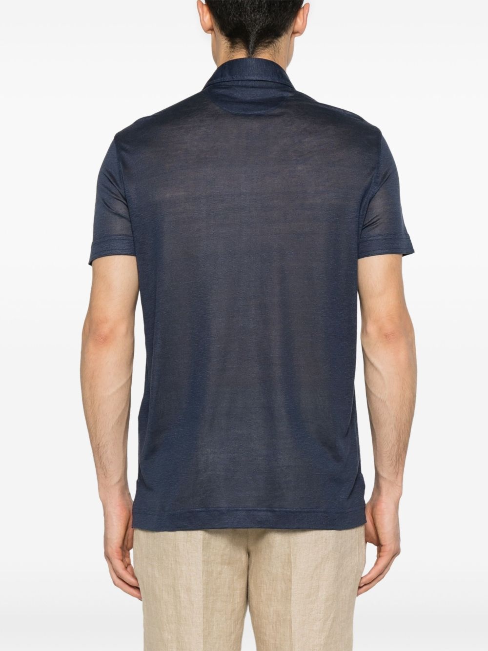 slub-texture polo shirt - 3
