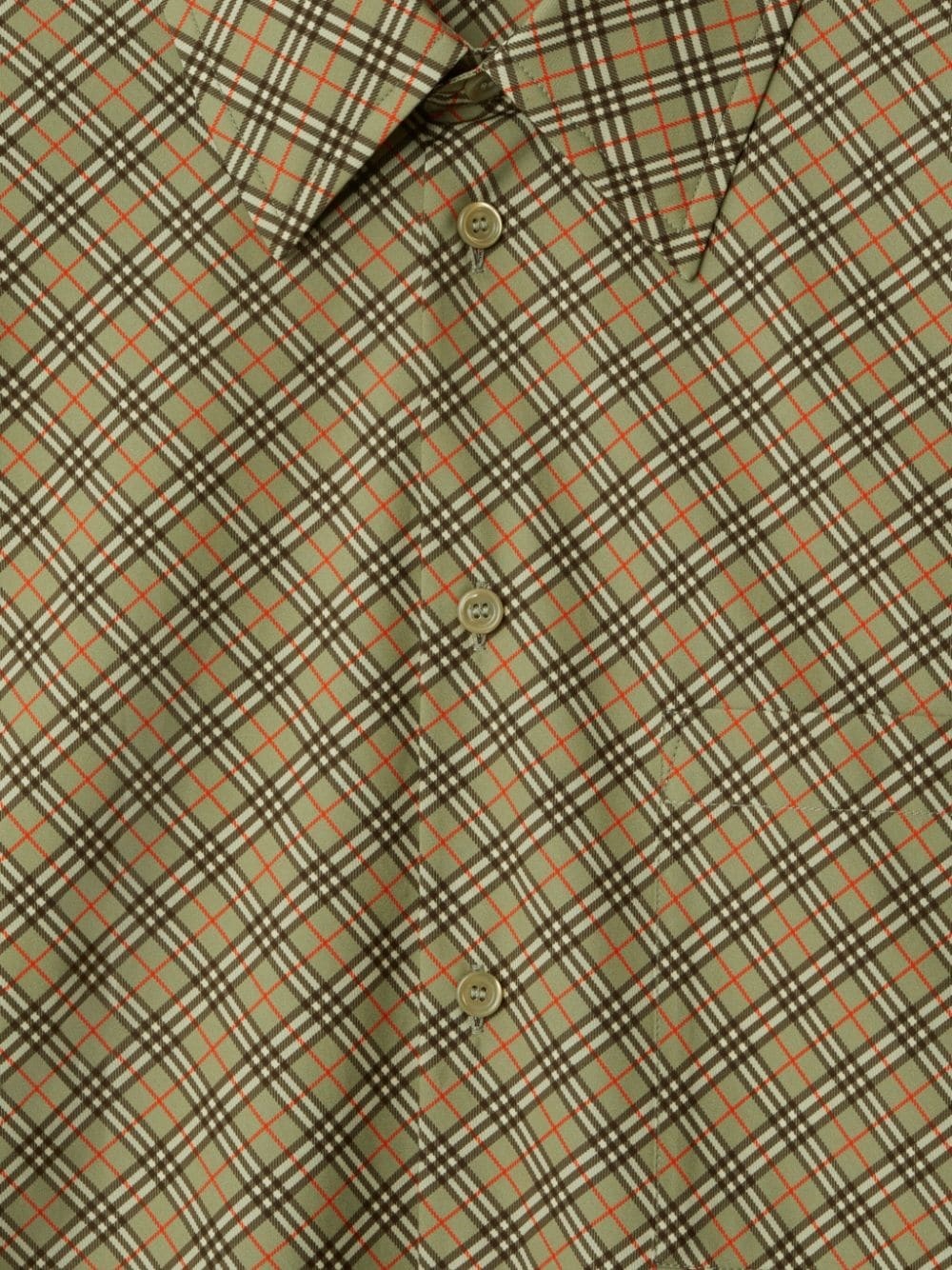 check-pattern cotton shirt - 3