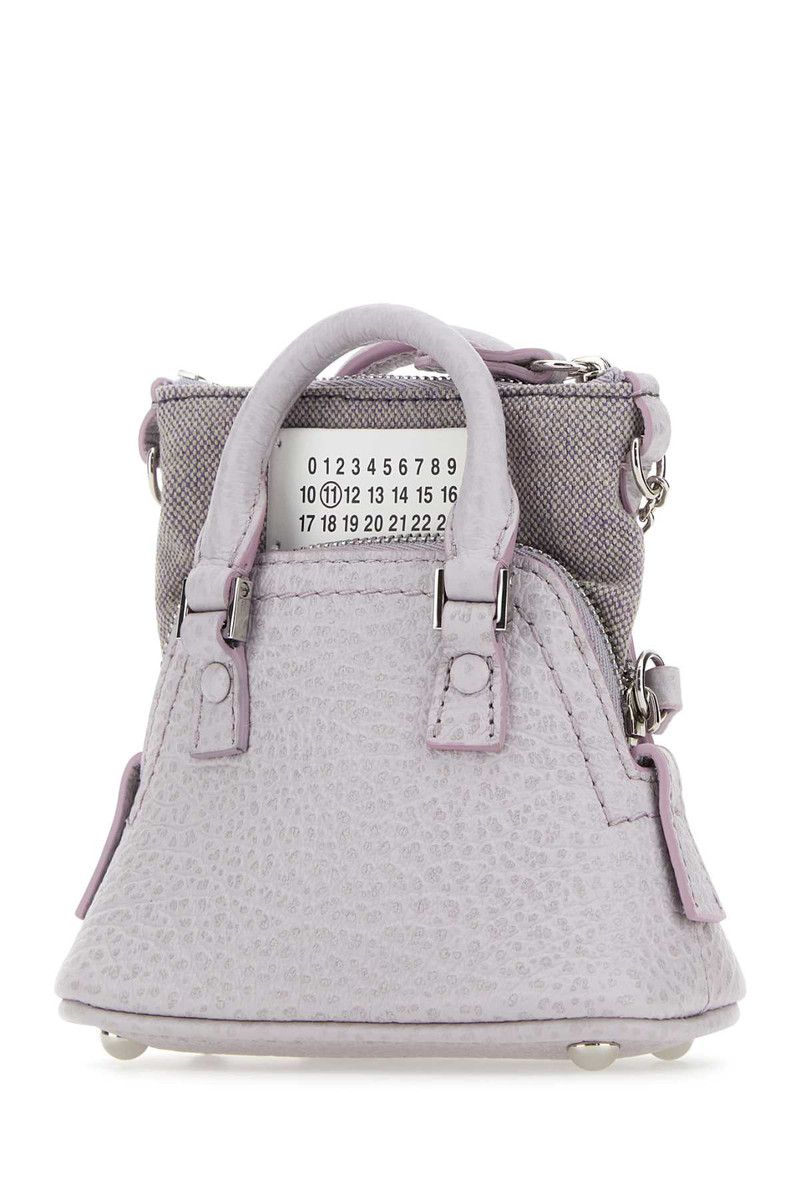 Maison Margiela Maison Margiela Women Lilac Leather And Fabric 5Ac Classique Baby Handbag outlook