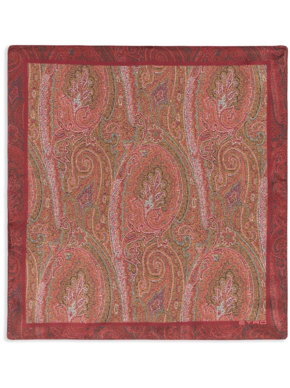 paisley-logo-print silk scarf - 1