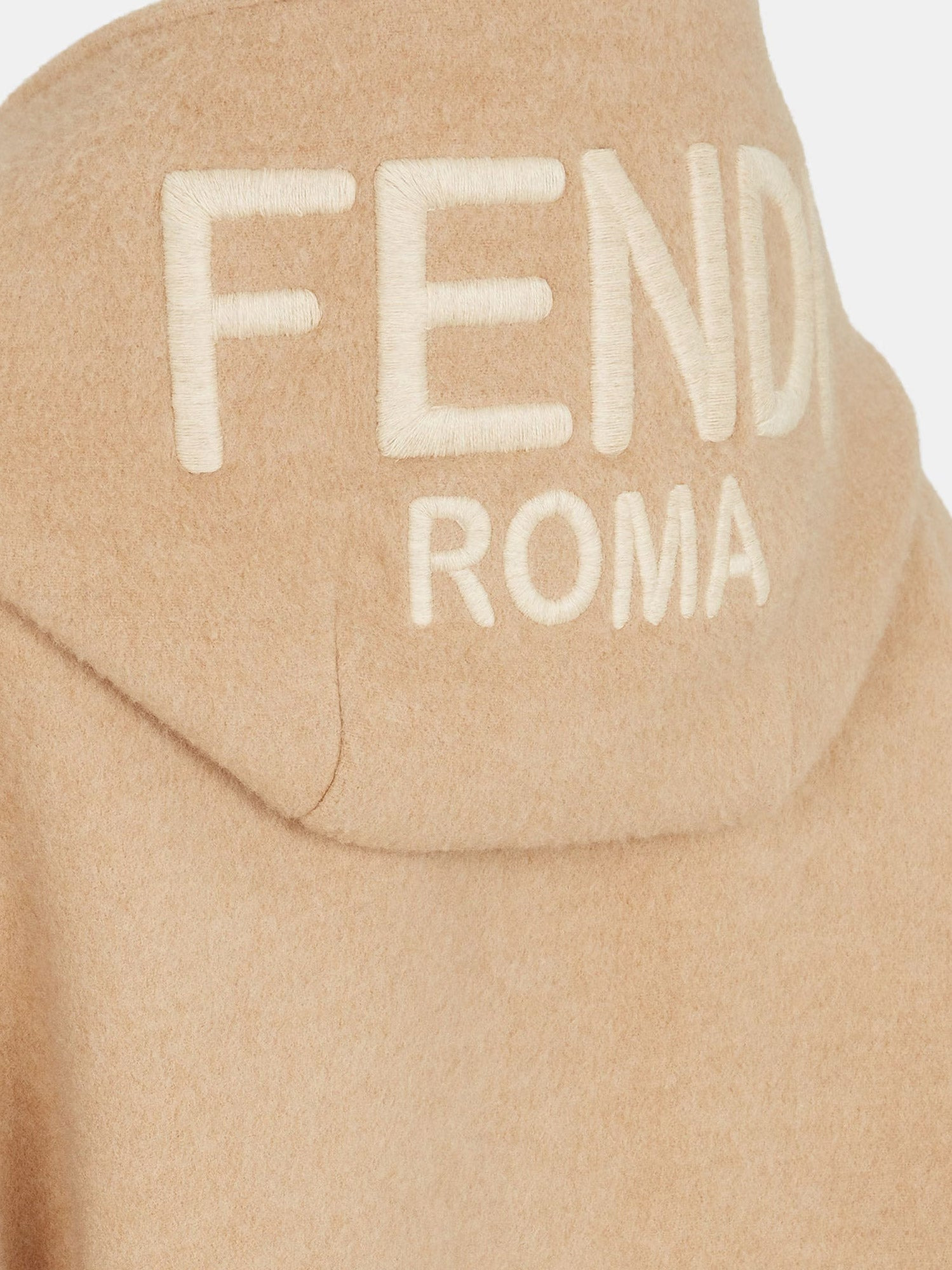 Fendi Women Wool And Cashmere Poncho With Leather Profiles - 3