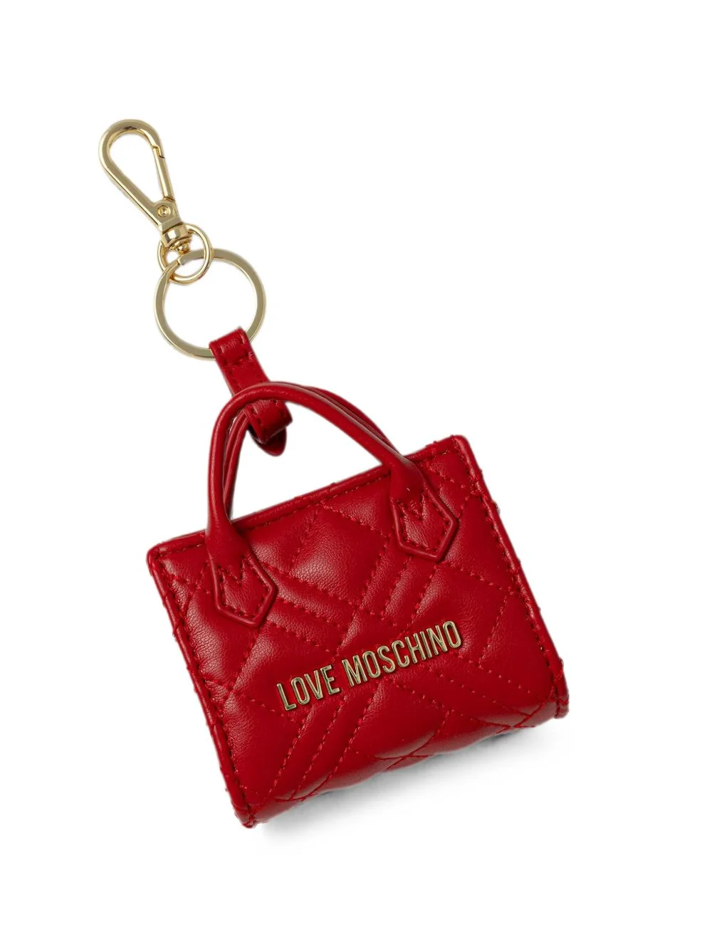 quilted logo-plaque keyring - 1