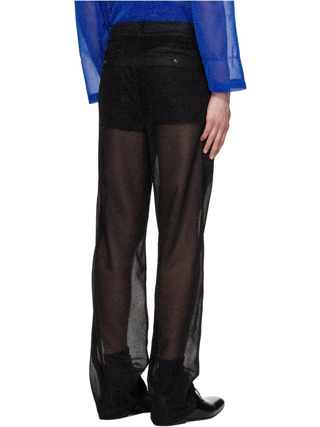 Black Metallic Trousers - 3