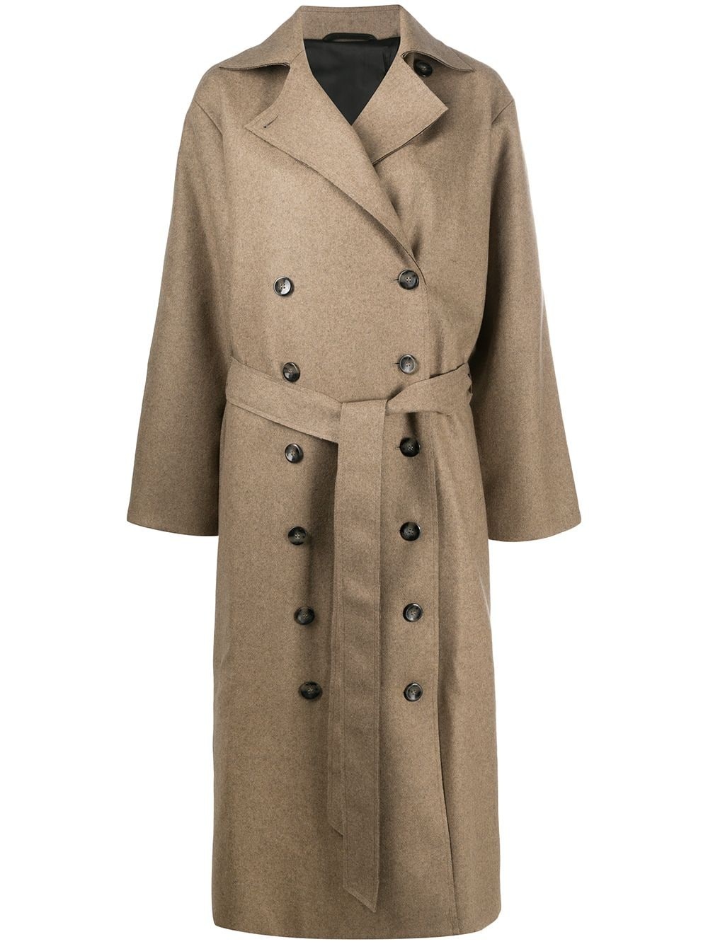 wool-blend trench coat - 1