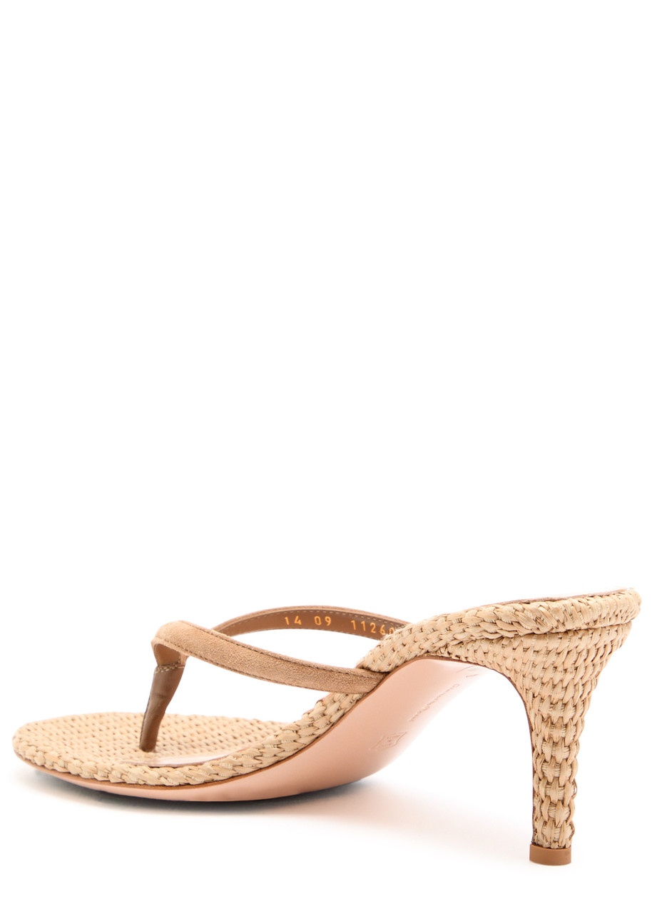 Gianvito Rossi Calypso 70 Raffia Thong Mule - 2