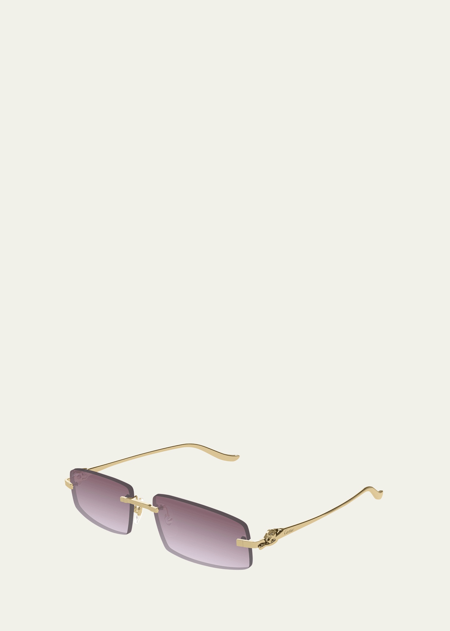 Panther Rimless Rectangle Metal Sunglasses - 2