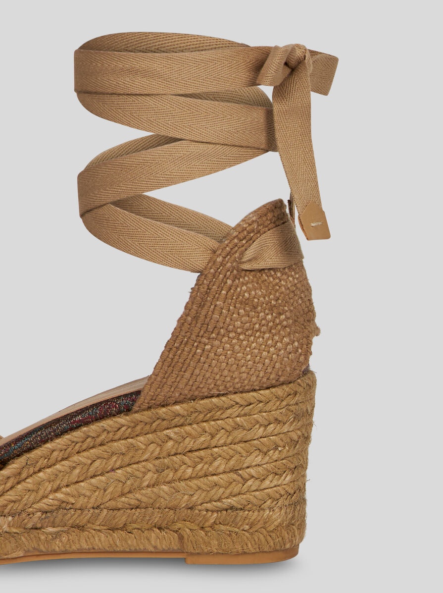 PAISLEY WEDGE ESPADRILLES WITH PEEP TOE - 6