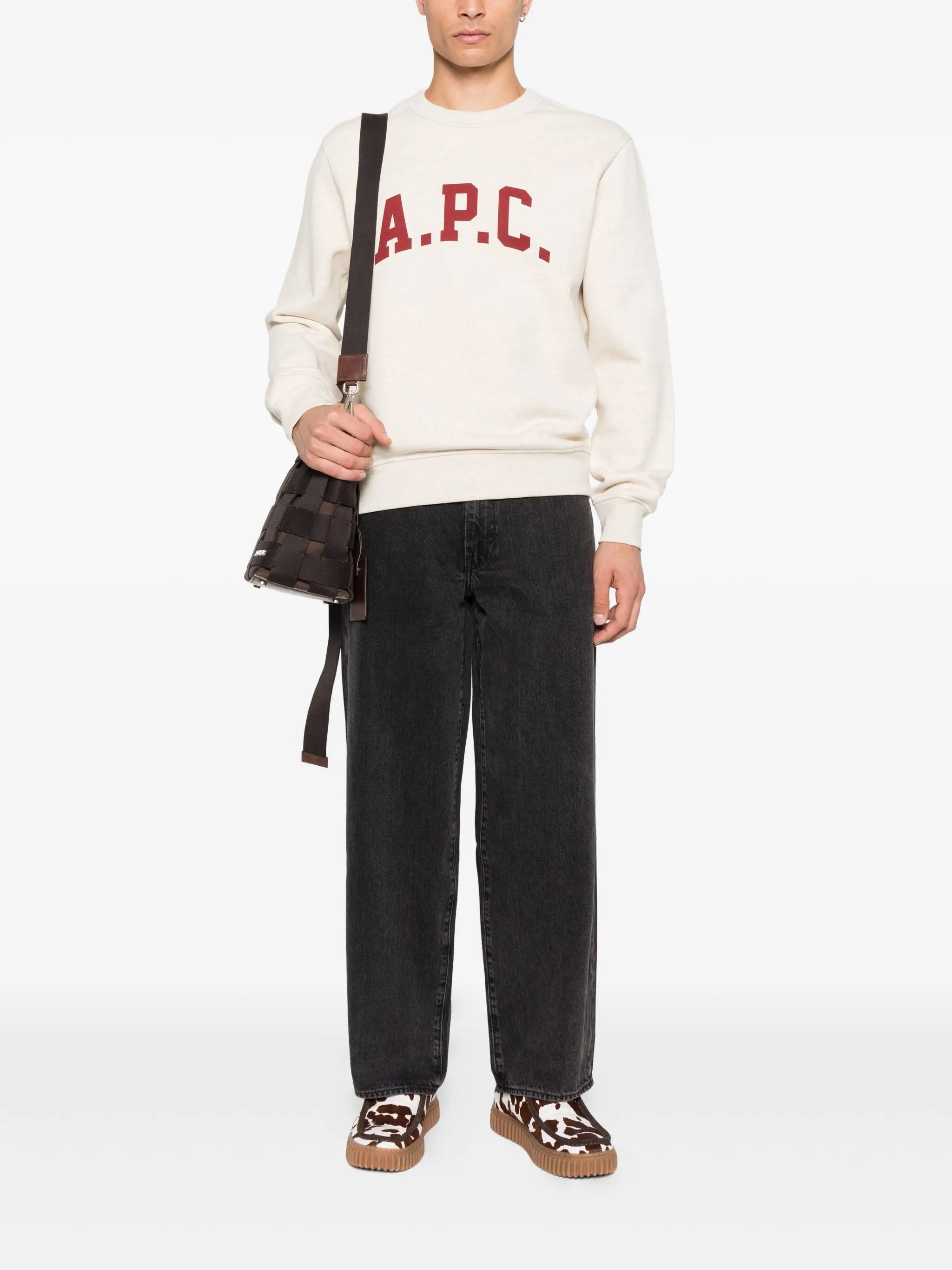 A.p.c. Logo-print Crew Neck Sweatshirt - 3