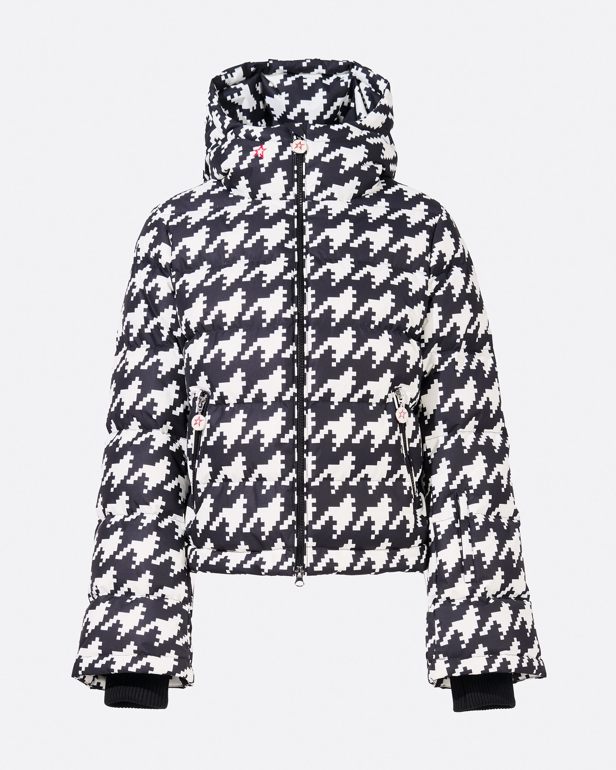 Houndstooth Polar Flare Down Jacket - 1