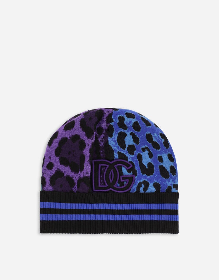 Tiger-design wool jacquard hat with DG patch - 1