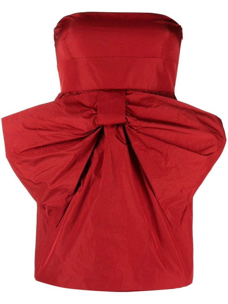 bow-embellished strapless mini dress 1