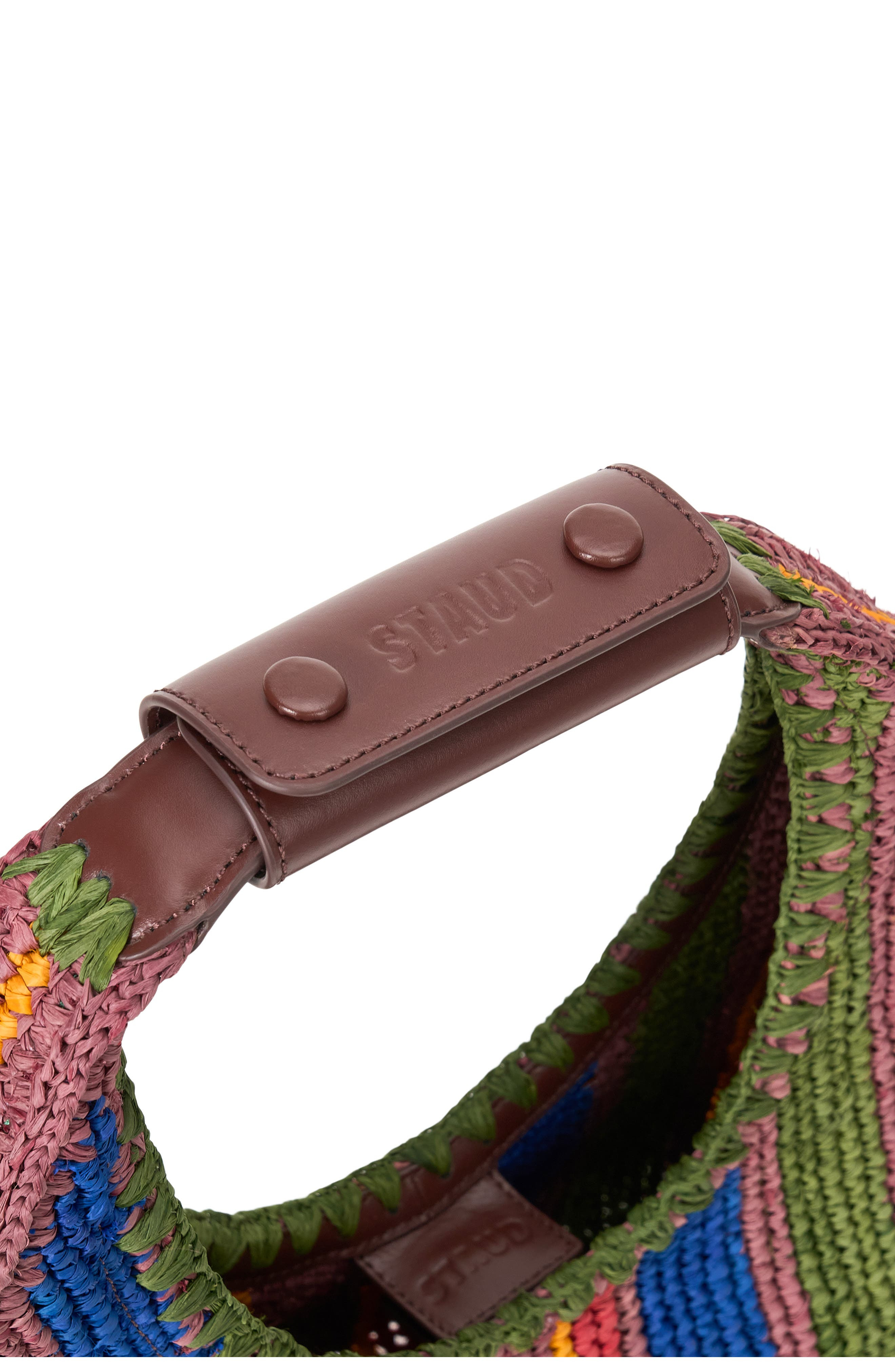 STAUD Moon Crocheted Raffia Bag in Jungle Stripe Raffia at Nordstrom - 3
