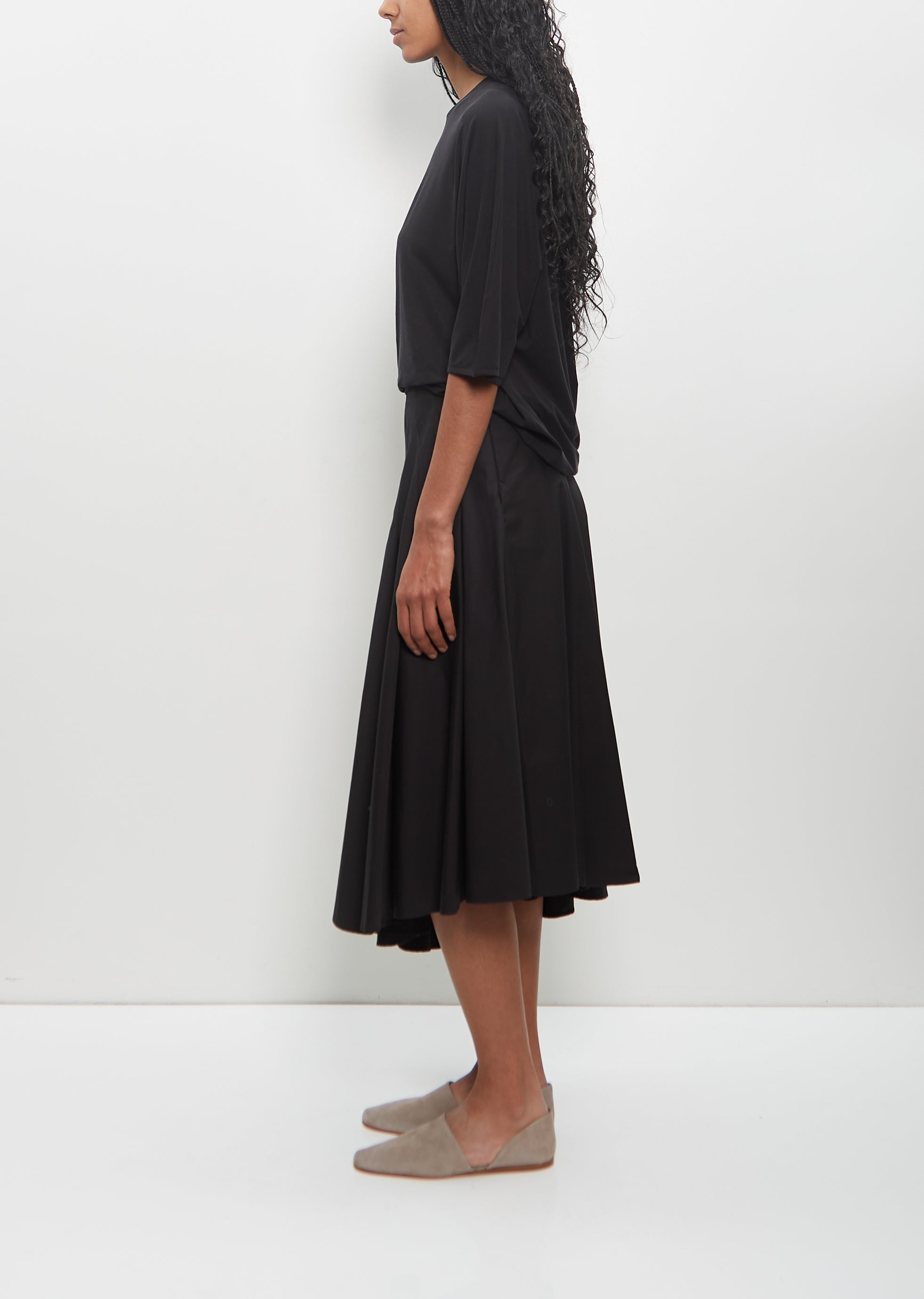 Cotton Rio Asymmetrical Pleated Midi Skirt - 2