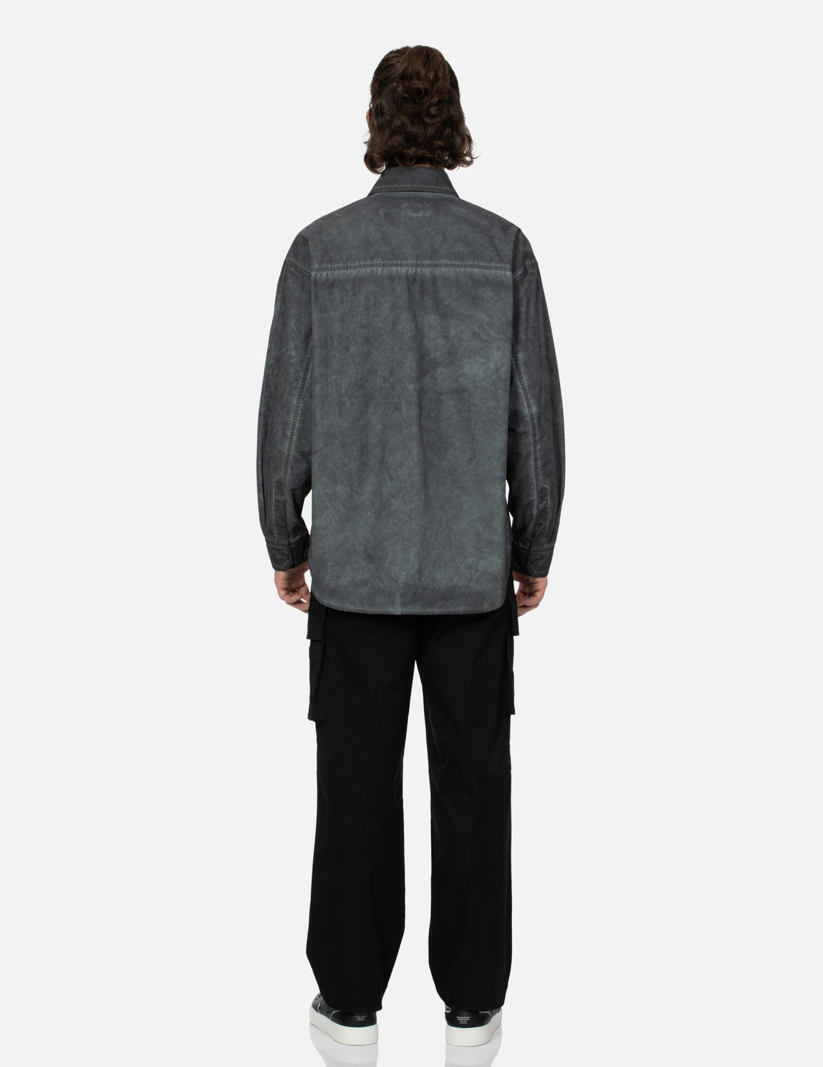 WASHED SEAGULL EMBROIDERY LOOSE FIT SHIRT - 11