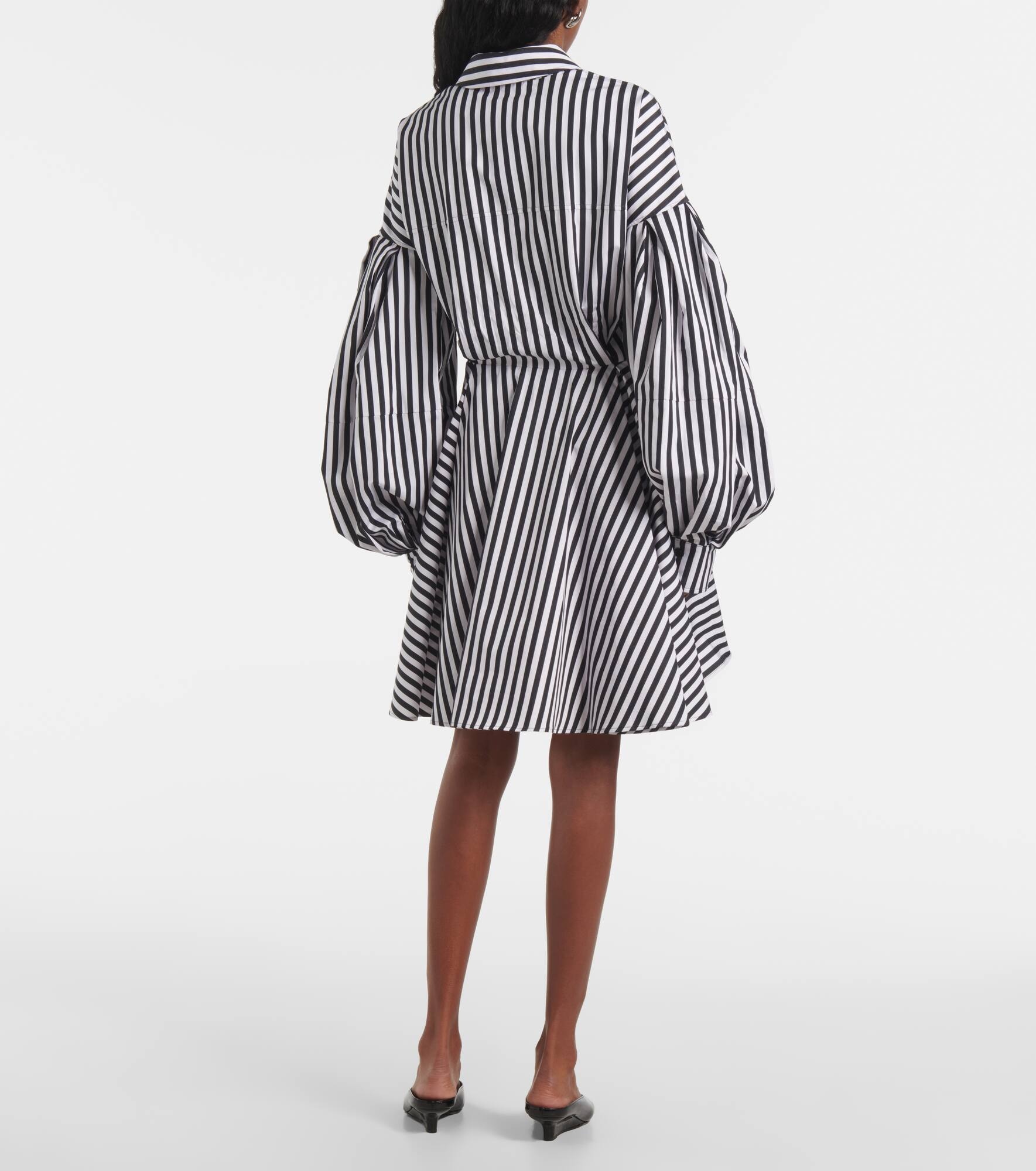 Striped cotton poplin midi dress - 3