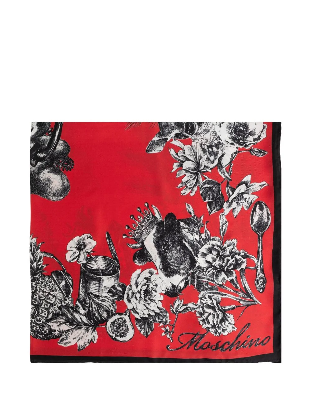 floral-print silk scarf - 1