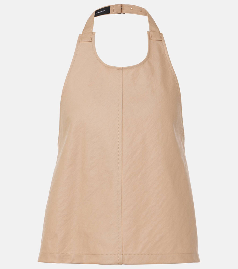 Halterneck cotton-blend drill top - 1