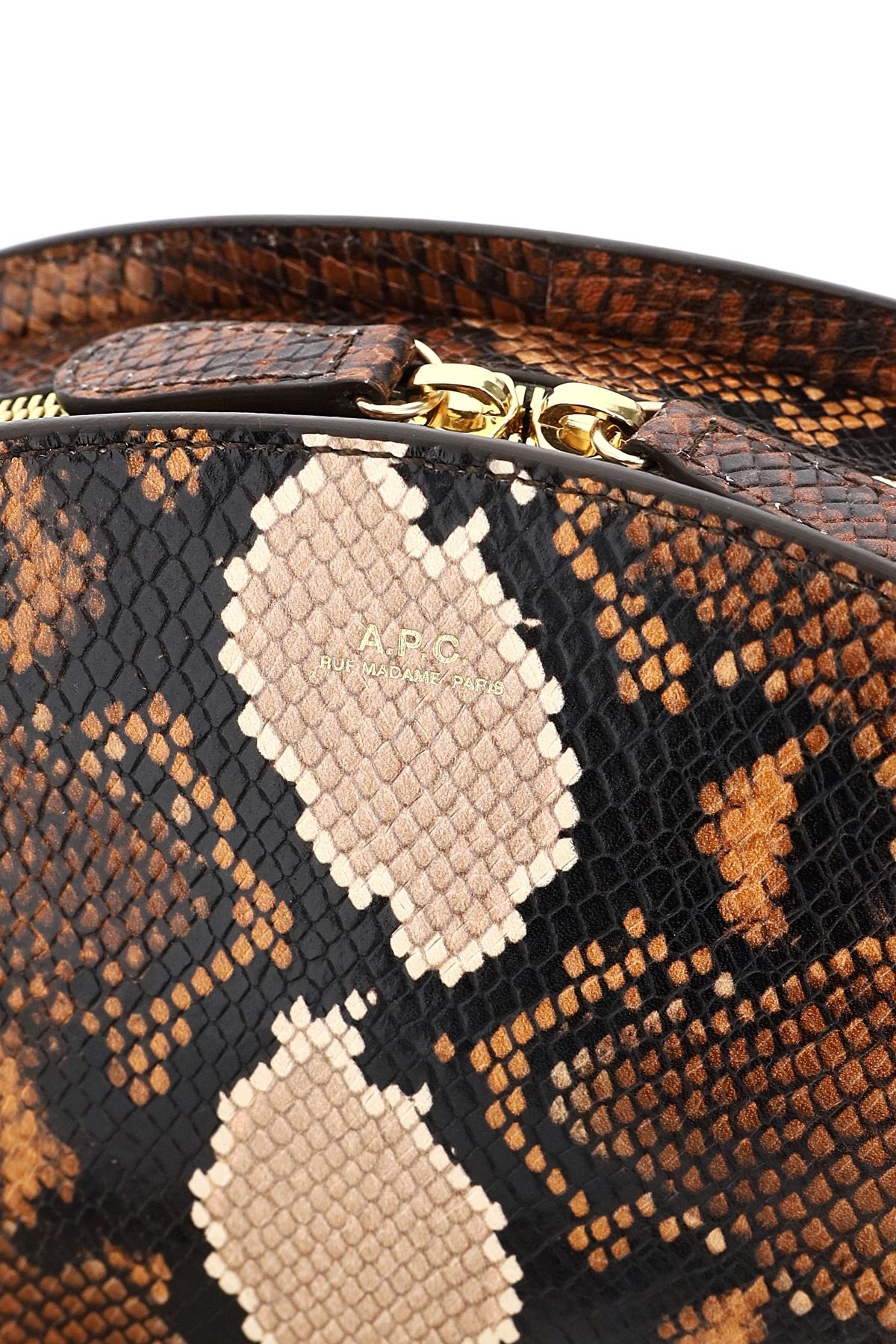 DEMI LUNE PYTHON  PRINT LEATHER CROSSBODY BAG - 3