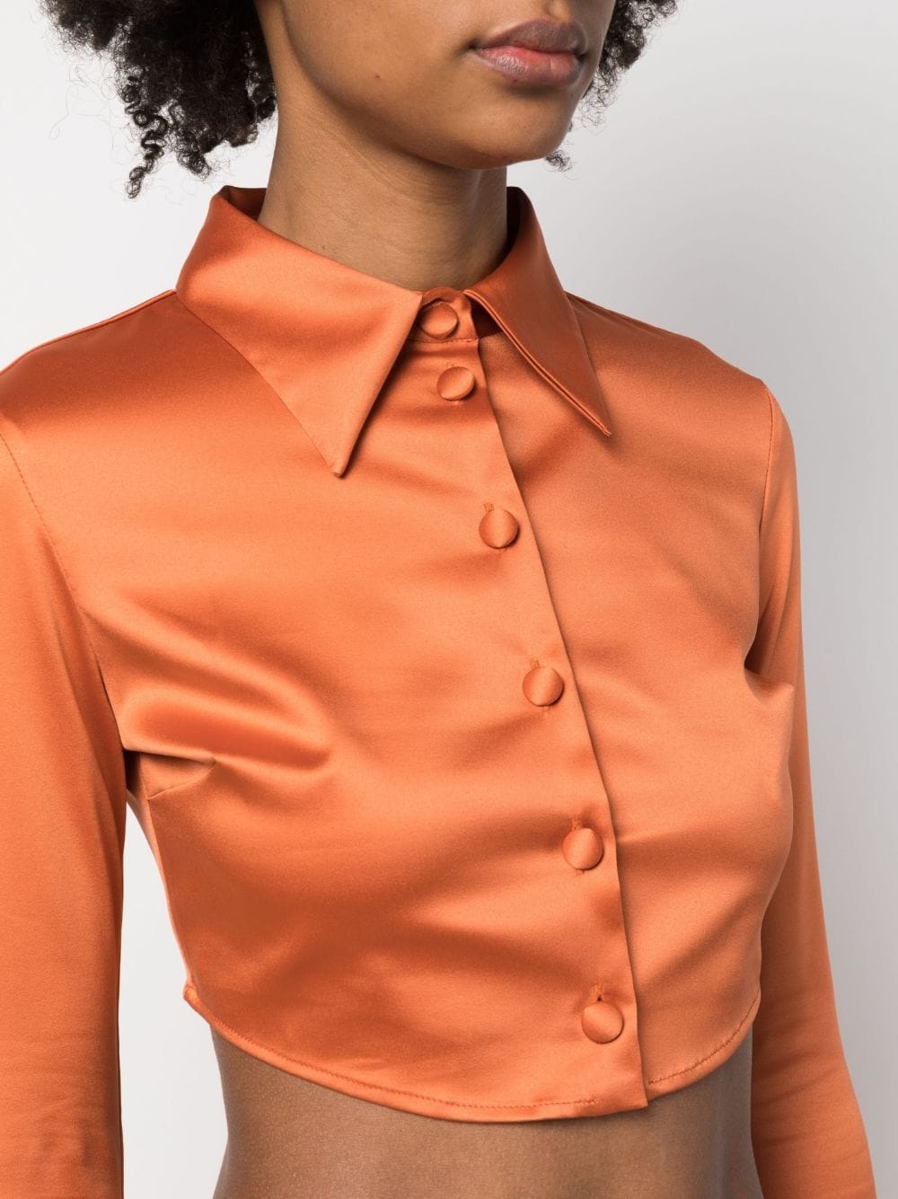 cropped satin shirt - 5