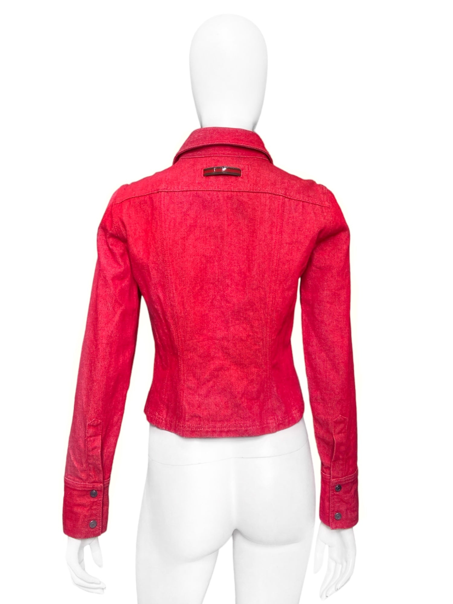 Gucci Fall 1999 Tom Ford Red Denim Jacket - 4