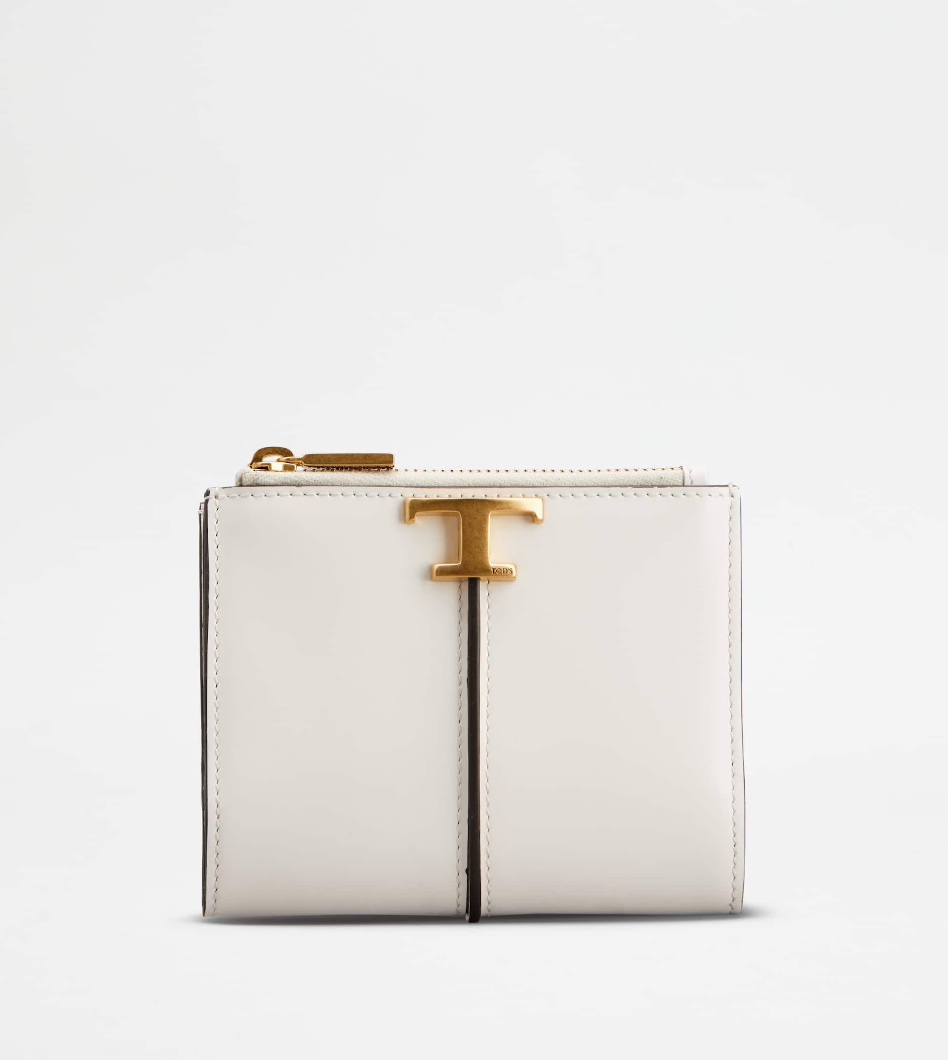 T TIMELESS WALLET IN LEATHER - WHITE - 1