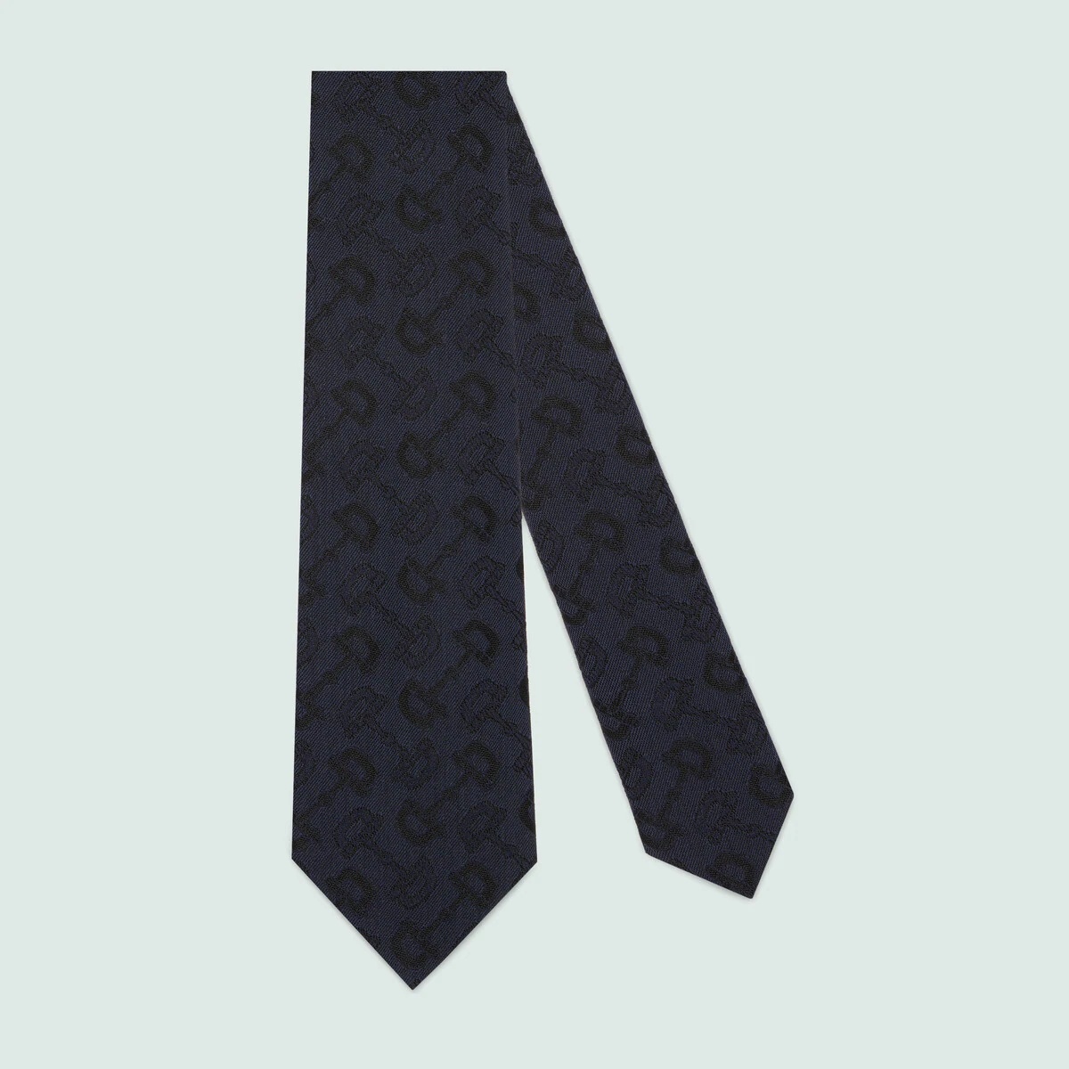 Horsebit jacquard cotton wool tie - 1