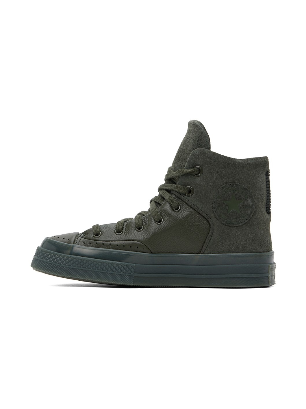 Khaki Chuck 70 Marquis Leather High Top Sneakers - 3