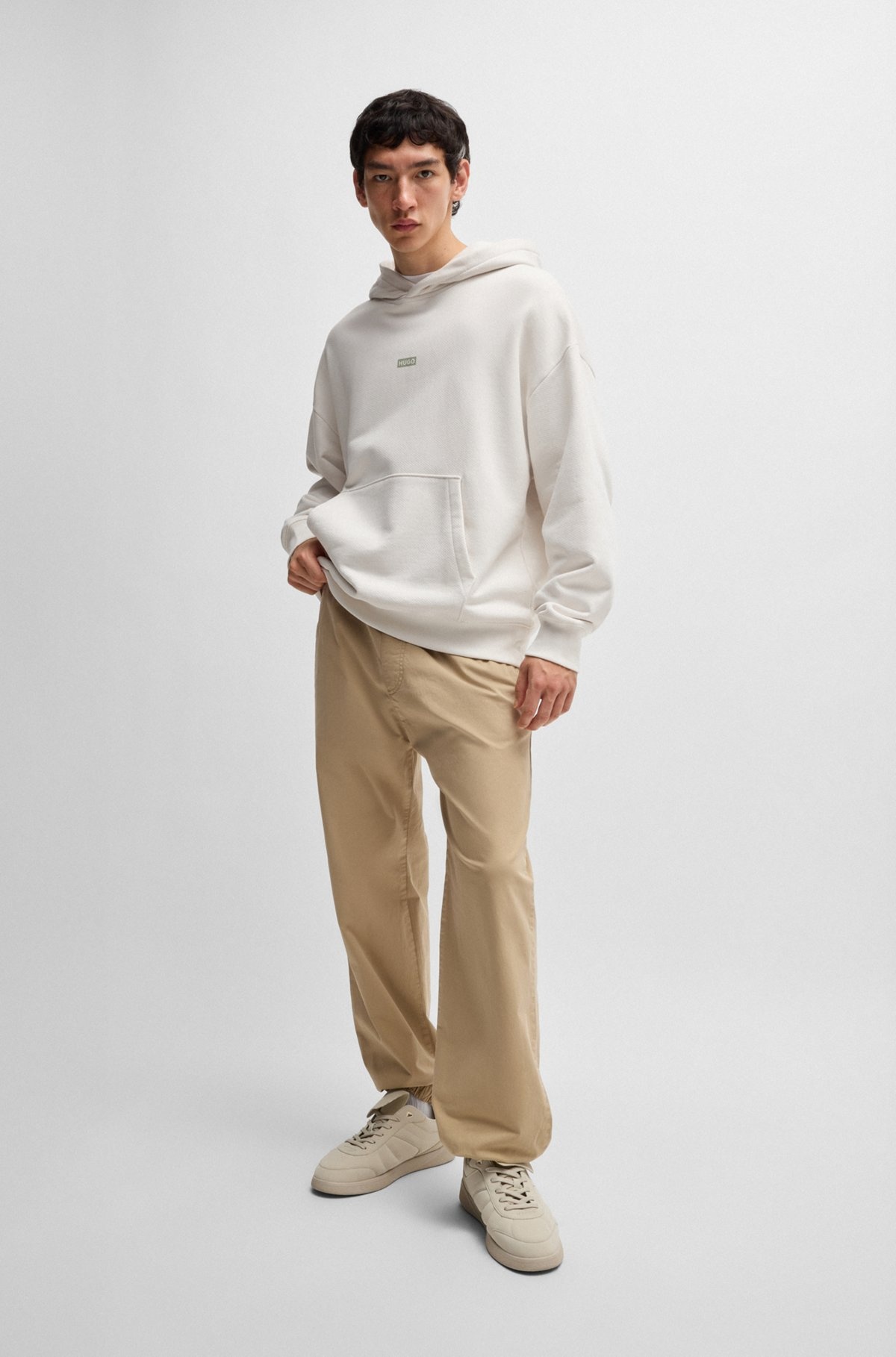 COTTON-TERRY LOOSE-FIT HOODIE WITH LOGO DETAILS - 4