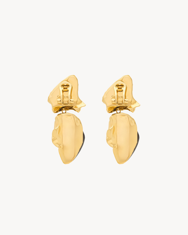 SAINT LAURENT ORGANIC CABOCHON PENDANT EARRINGS IN RESIN AND METAL outlook
