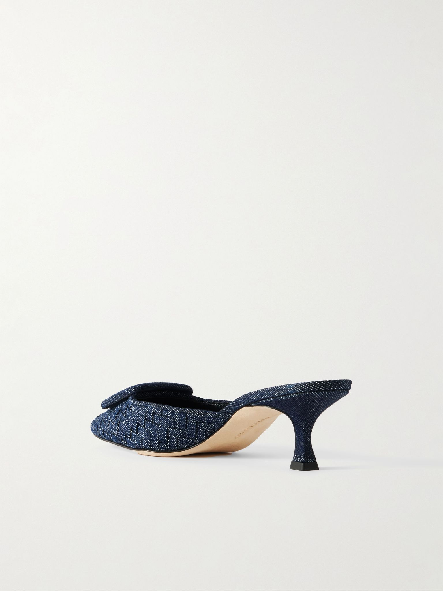 Maysale 50 buckled denim mules Dark denim - 3
