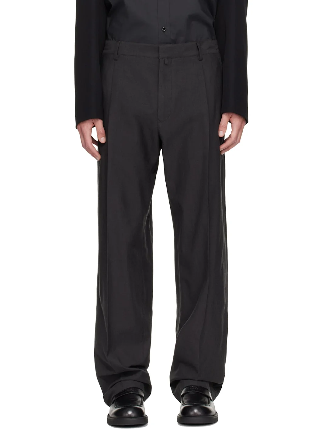 Gray Wool Twill Trousers - 1