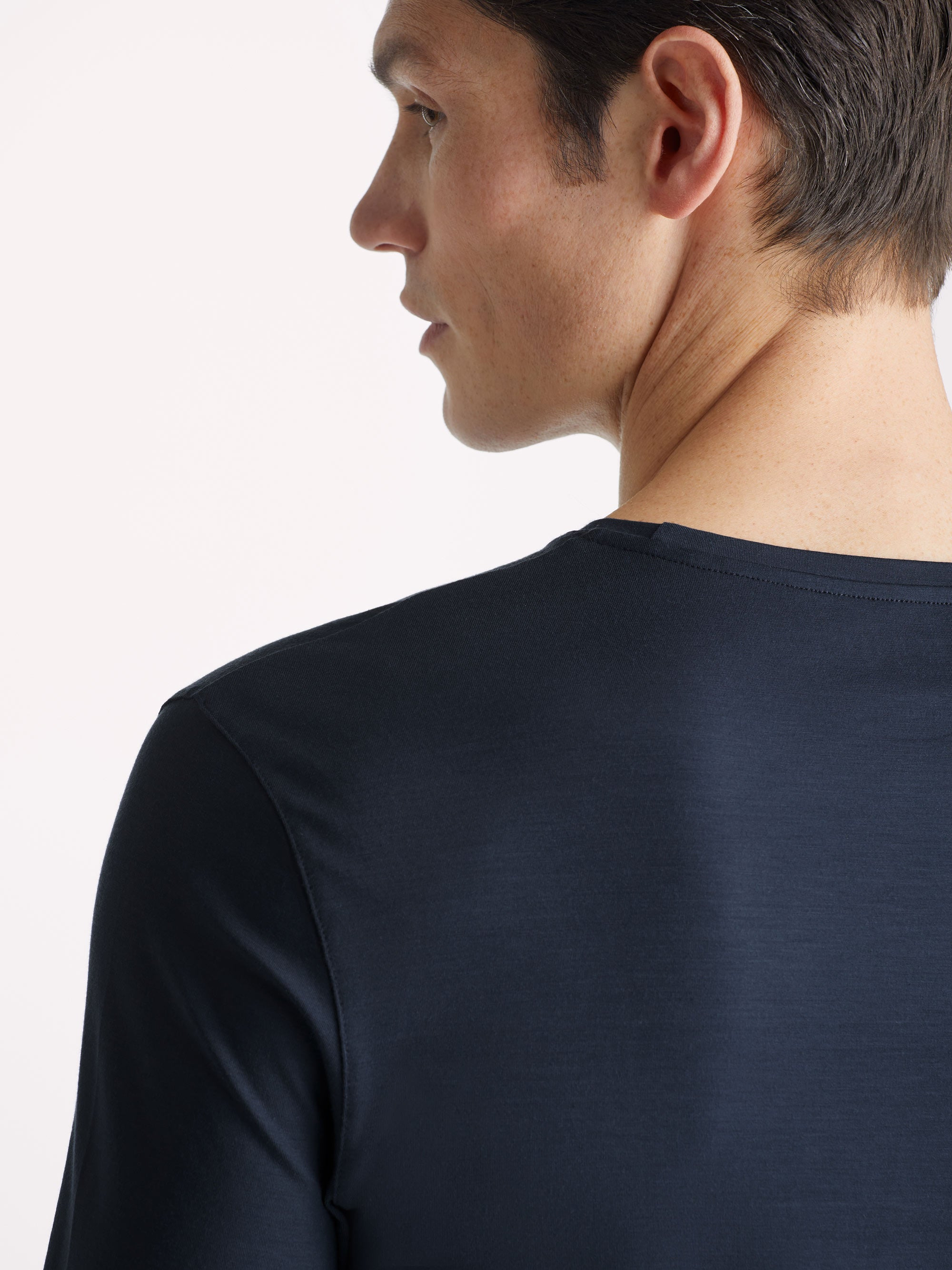 Men's Long Sleeve T-Shirt Basel Micro Modal Stretch Navy - 6