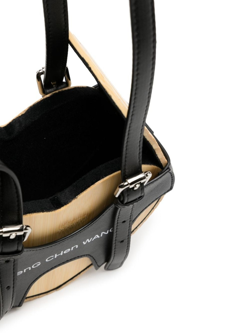 logo-embroidered heart bamboo bag 5