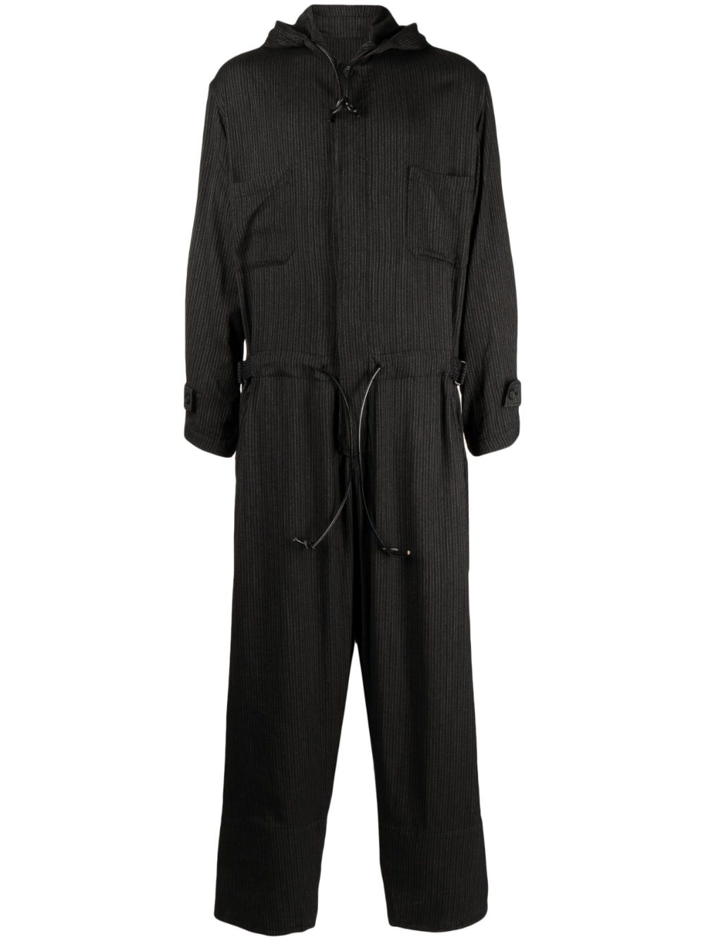 hooded zip-up jumpsuit - 1