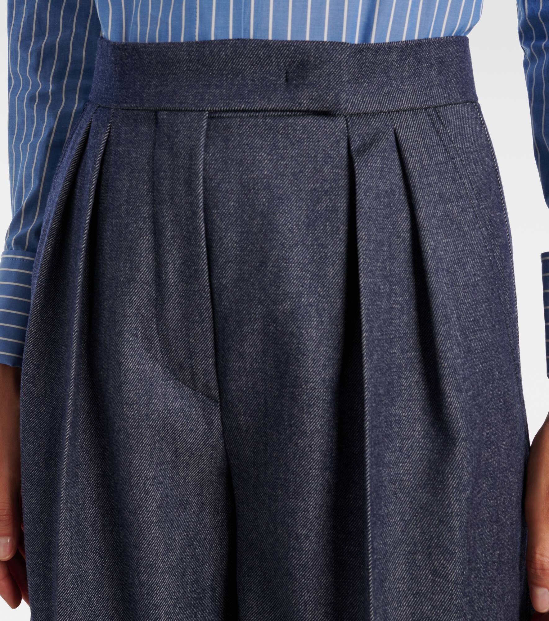 Baden pleated virgin wool wide-leg pants - 4