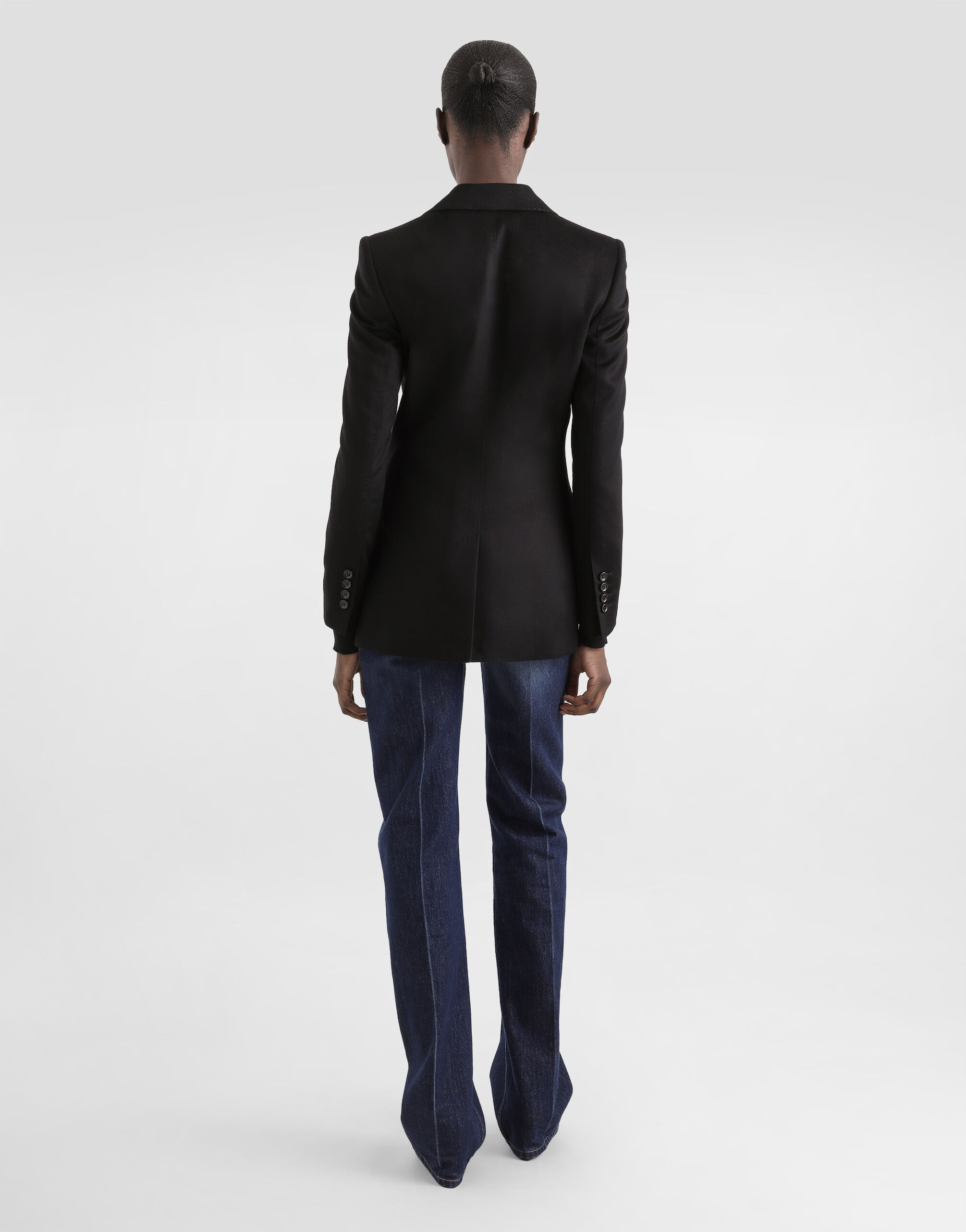 Single-breasted jacket in silk and Cashmere - 3