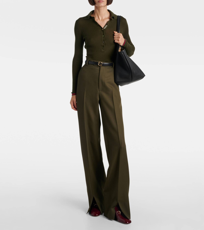 GUCCI Wool and mohair wide-leg pants outlook