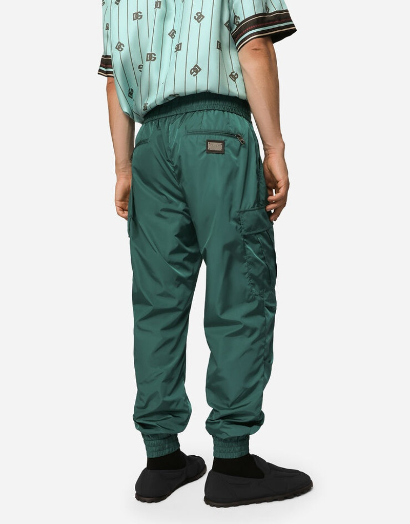 Nylon cargo pants with logo tag 4