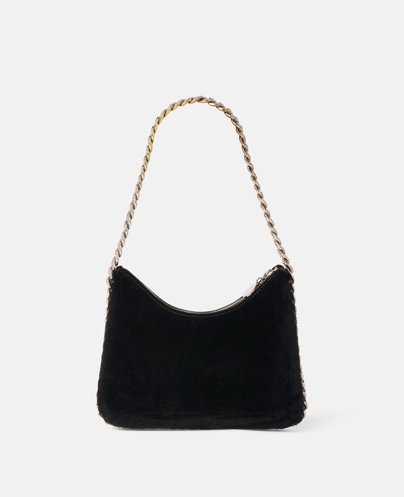 Stella McCartney Falabella Mini Velvet and Crystal Chain Shoulder Bag outlook