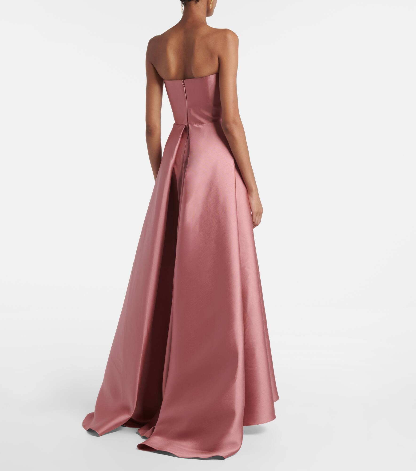 Strapless satin gown - 3
