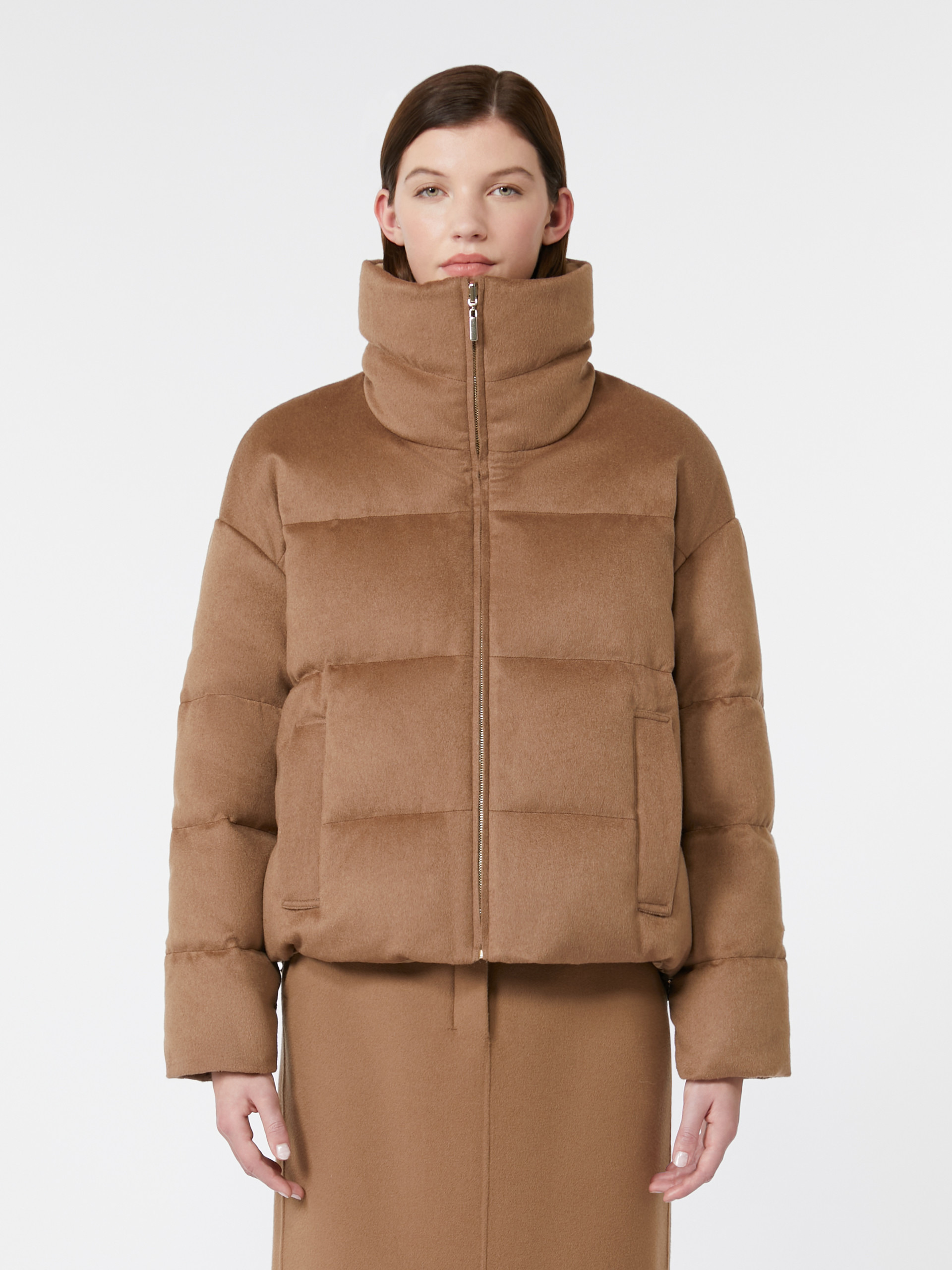 DIEGO Reversible down jacket in camel and water-repellent taffeta - 3