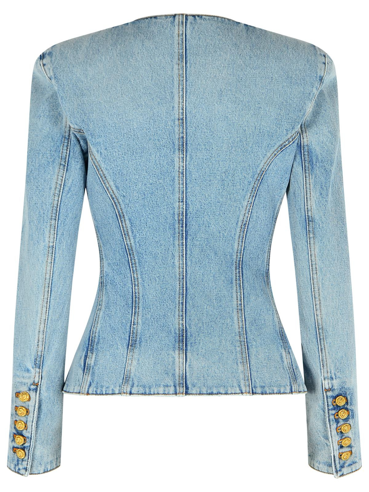 Balmain Light Blue Cotton Jacket Women - 3