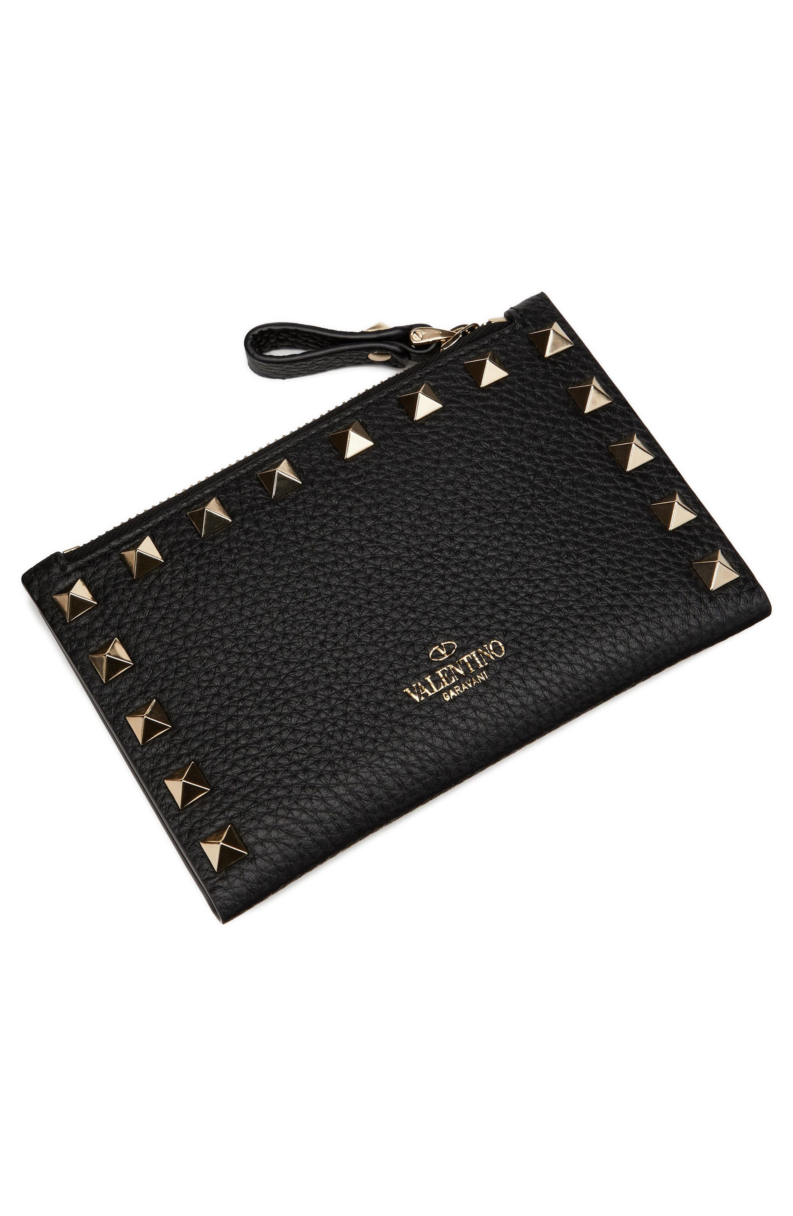 Valentino Garavani Rockstud Zip Coin & Card Pouch in Nero at Nordstrom - 6