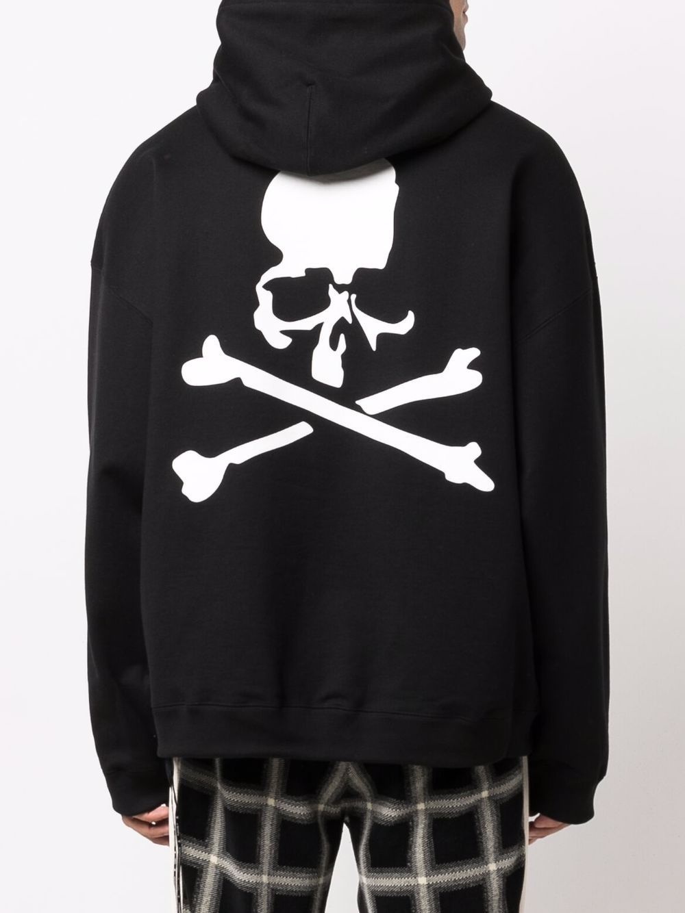 skull-print cotton hoodie - 4