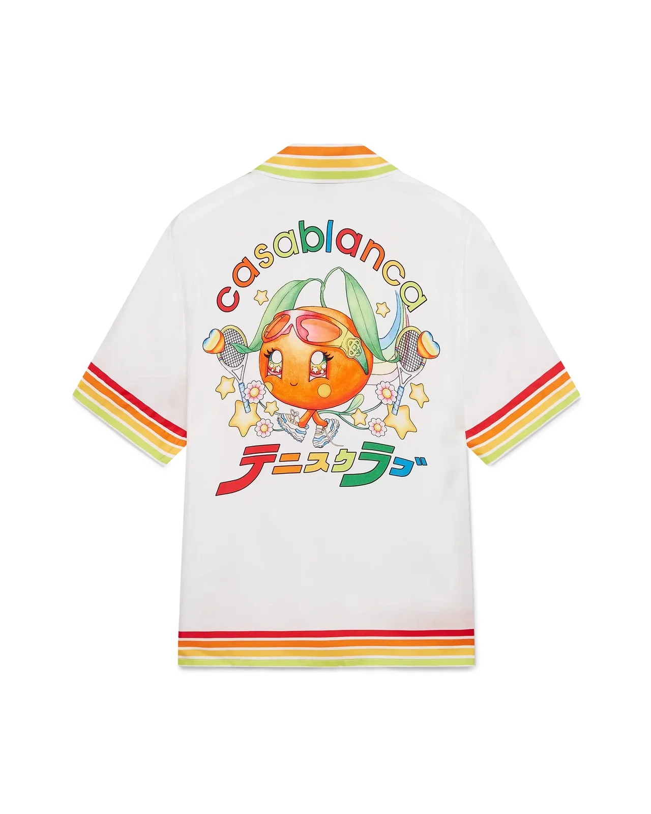Orange Mascot Short Sleeve Silk Twill Shirt | Casablanca Paris - 1
